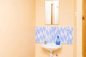 a bathroom with a sink and a mirror at Almarg homes in Nakuru