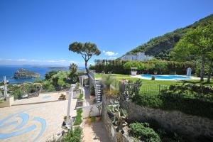 an aerial view of a garden and a swimming pool at La Capannina - Hotel & Apartments in Ischia Town