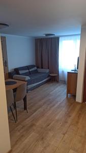 a living room with a couch and a table at Giżycko WP30 in Giżycko