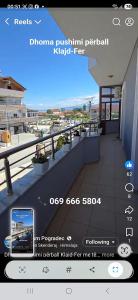 a screenshot of a cell phone screen with a balcony at Vila Ameli Bucimas in Buçimas