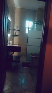 a bathroom with a sink and a toilet at Karak Castle House in Kerak