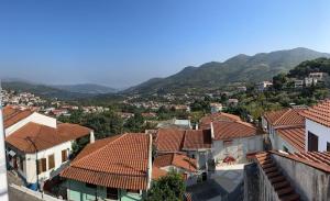 a view of a town with mountains in the background at Samos Vista Azzurra 1 in Samos