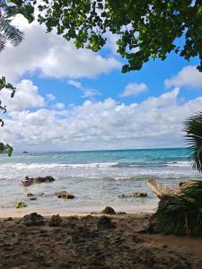 a view of the ocean from the beach at Casa KAFRA in Hone Creek