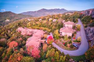 an aerial view of a house in the mountains at Sugar Sky at The Reserve II in Sugar Mountain