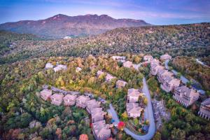 an aerial view of a house in the mountains at Sugar Sky at The Reserve II in Sugar Mountain