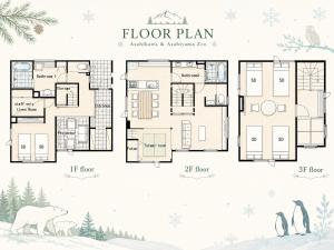 a floor plan of a house with polar bear at Tokuno Zoo Street in Asahikawa