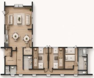 two views of a floor plan of a house at HIGASHIKAWA Villa 瑞月 in Higashikawa