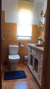 a bathroom with a toilet and a sink at Circus-Goretti House in Mairena del Aljarafe +46 photos