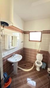 a bathroom with a toilet and a sink at Illyrian Hotel in Lezhë +52 photos