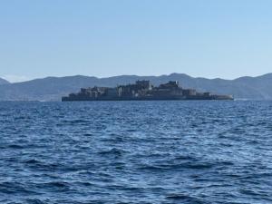 an island in the middle of a large body of water at GATE80長崎 坂の街長崎 無人宿 完全セルフ 予約メッセージ欄確認要す スマートロック 暗証番号チェックイン 素泊まり専門 アメニティ持参で格安滞在 セコム24h監視 駐車場4台 in Nagasaki