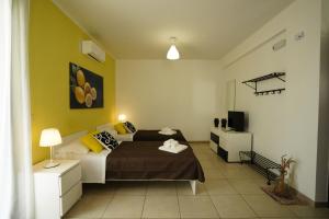 a bedroom with a bed and a television in it at TERRA MIA in Città Giardino