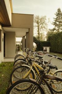 a row of bikes parked next to a building at Lale Boutique Hotel in Sapanca