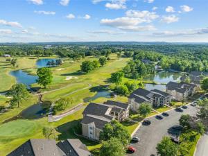 an aerial view of a resort with a river and houses at Austin's Hideaway Golf-view in Branson