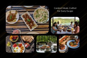 a collage of pictures of food on a table at Casa Do Amor by VEO - Part of StayVista in Sangolda