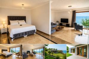 a collage of photos of a hotel room at Palm Beach Şile Villa Hotels in Şile