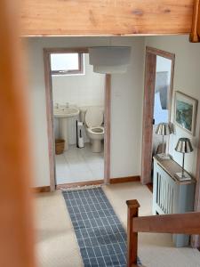 a bathroom with a toilet and a sink at Dough Lodge in Lahinch +16 photos