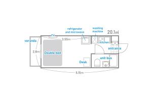 a floor plan of a tiny house at Kameari 1110 - 11F Newly Renovated High Floor City View 2min to Mall 5min to Station Disney Access in Tokyo +24 photos