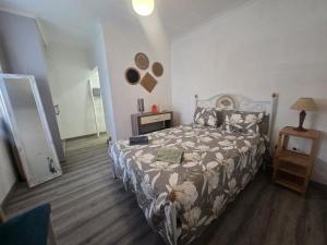 a bedroom with a bed and a mirror in it at Villa Mares in Casas Novas de Marés +32 photos