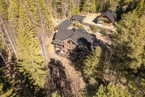 an aerial view of a house in the woods at Koivulankaari 17 in Tahkovuori