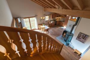 an overhead view of a staircase in a house at Trais Fluors C3 in Maloja