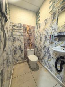 a bathroom with a toilet and a sink at Tang Hotel in Alor Setar +16 photos