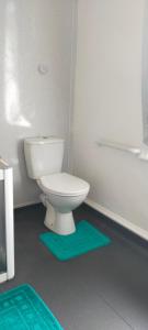 a bathroom with a toilet and a bath tub at Cenotaph View, Bardon Mill in Hexham
