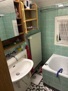 a bathroom with a sink and a bath tub at Dachstudio in Kaiseraugst