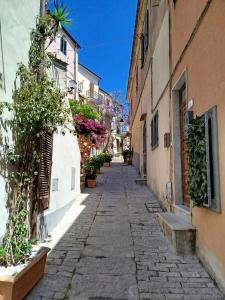 an alley in an old town with buildings at Casa Milda in Capoliveri
