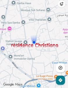 a map of the birthplace of christiana at appart CRISTIANA 3 Midoun in Midoun