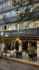 a building with a sign that reads lilianimaru apartment hotel at Hotel Libanno Apartt in Villa Mercedes