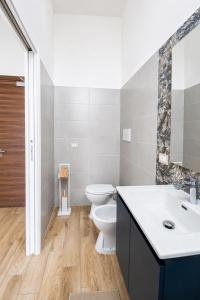 a bathroom with a toilet and a sink at Fuoribinario B&B in San Felice a Cancello