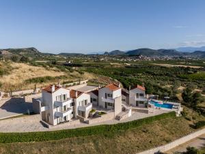 an aerial view of a house on a hill at Anassia Villas in Nafplio