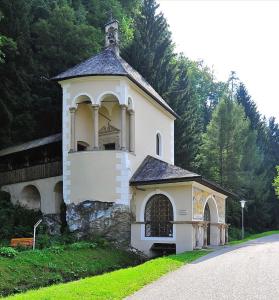 a small building on the side of a road at Pension Grum in Arnoldstein