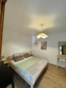 a bedroom with a large bed and a ceiling at Apartment Niko in Pakoštane
