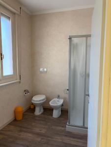 a bathroom with a toilet and a shower at Ca' Sonenga in Menaggio +15 photos