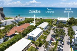 an aerial view of a resort with the ocean in the background at ON The Beach Juno! 3-Top Rated Villa! in Juno Beach