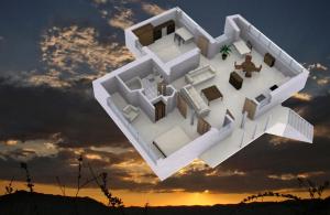 a rendering of a house in the sky at Fewo Eitermoser Afrikanischer Traum in Pfaffing