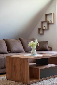 a living room with a couch and a coffee table at Vila Katalina Spa & Resort in Zlatibor