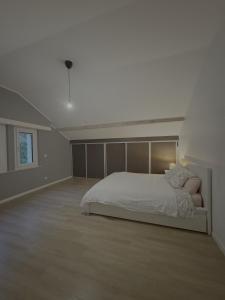 a large bedroom with a bed and a window at Dressing vibe in Ettelbruck