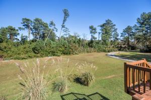 a view of a yard with grass and trees at Happy Pines in Chincoteague