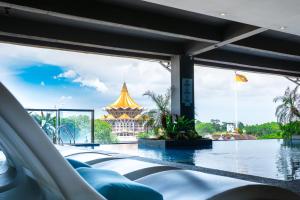 a view from the pool at the resort at The Waterfront Hotel Kuching in Kuching