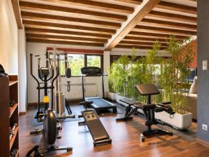 a gym with several exercise equipment in a room at Vistapeña in Piedrahita