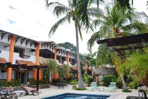 a view of the resort from the pool at Hotel Europeo in Managua