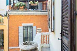 a view from the door of a building with a balcony at Nel Cuore di Bologna L ,Bologna by Shortholidays in Bologna