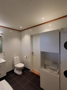 a bathroom with a toilet and a sink at Local home apartment in Stavanger in Stavanger +4 photos