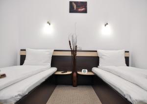 Ένα ή περισσότερα κρεβάτια σε δωμάτιο στο Pensiunea Almada