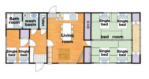 a floor plan of a house at Gunkanjima 307 in Nagasaki