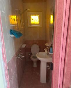 a small bathroom with a toilet and a sink at Alshrooq Village 97 in Borg El Arab +9 photos