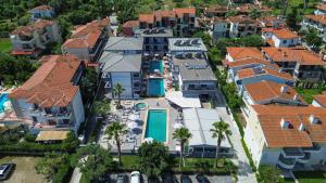 an aerial view of a house at Akritas Hotel Pefkochori in Pefkochori