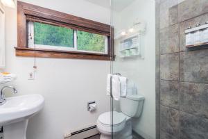 a bathroom with a toilet and a sink at Manitou Lodge 3 by Alpine Lodging Telluride in Telluride